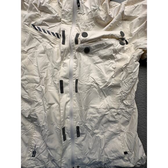 Helly Hansen Vancouver Rain Jacket Cream Beige Women Medium Rain Full Zip Hooded - Picture 6 of 15
